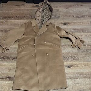 Woman’s Classic Tan Hooded Trench Coat
